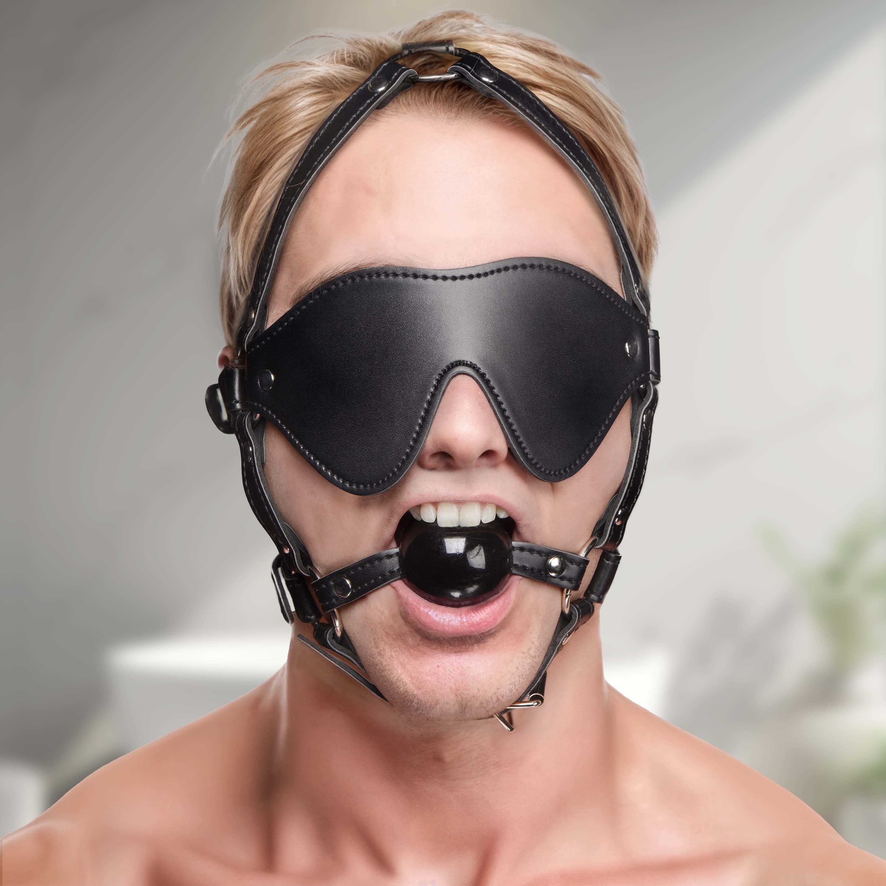 Blindfold Harness and Ball Gag - Image 2