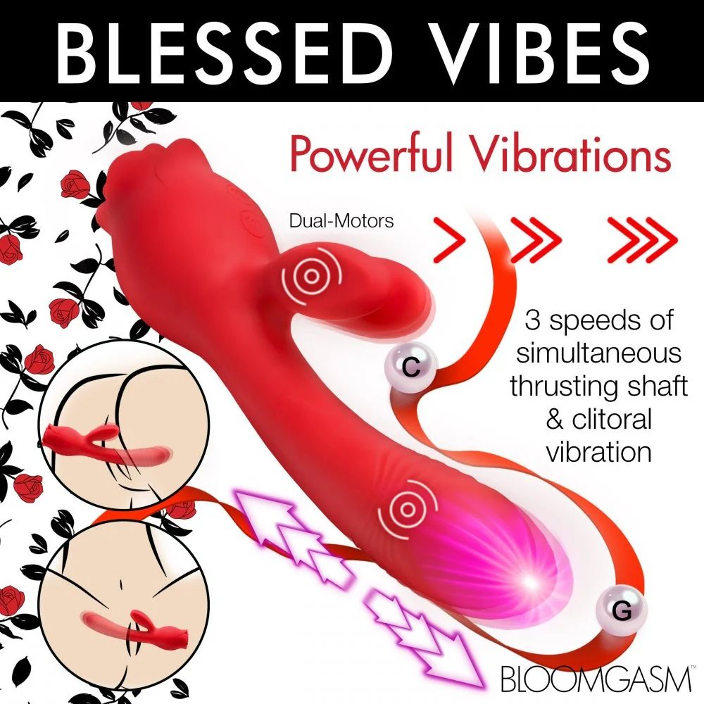 Blooming Bunny Sucking and Thrusting Silicone Rabbit Vibrator - Image 8