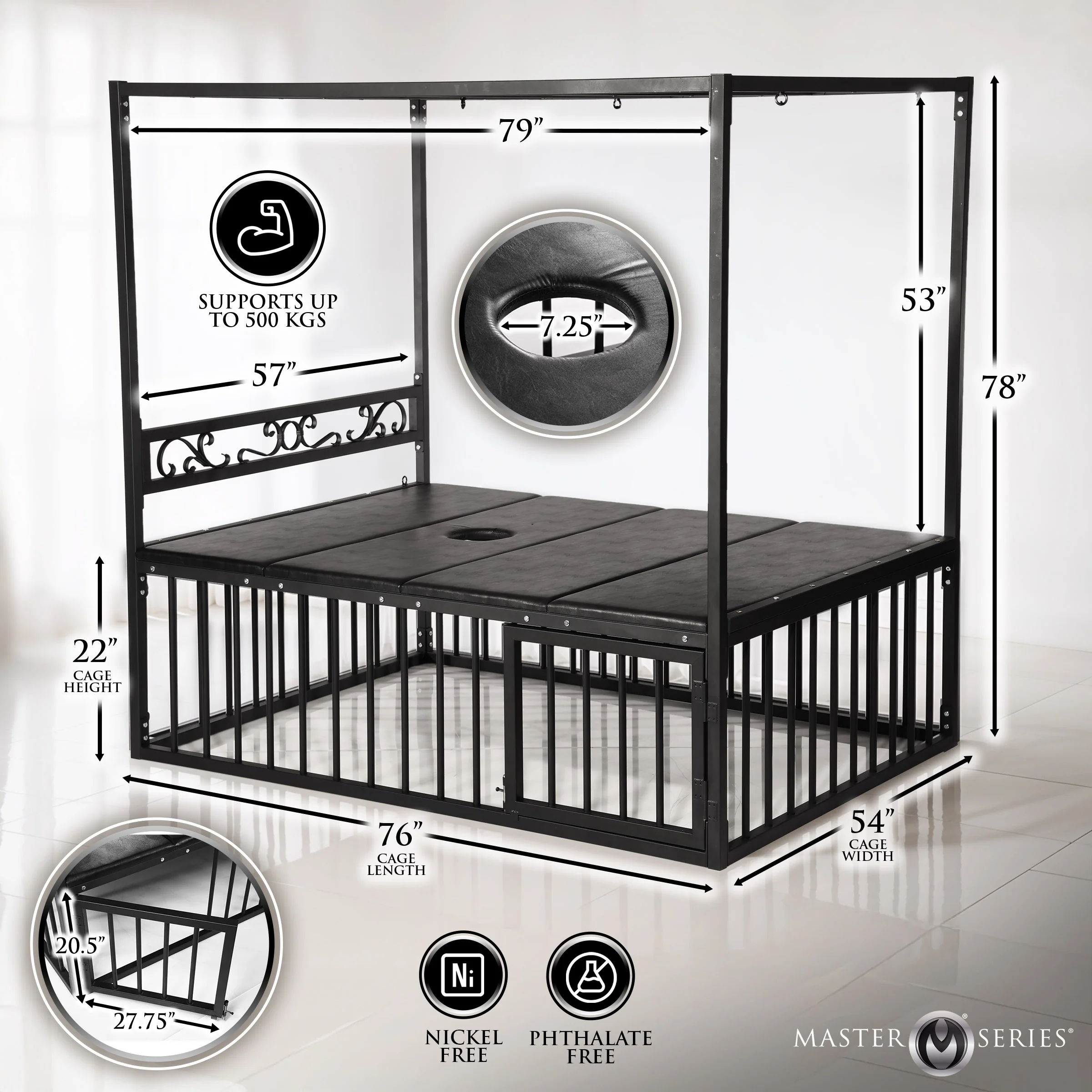 Submission Bondage Bed with Cage - Image 9
