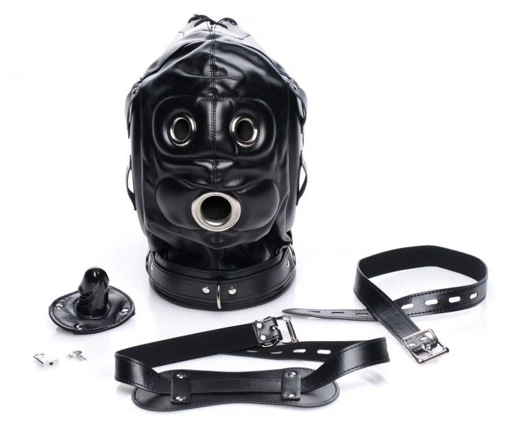 Bondage Hood with Penis Gag - Image 6