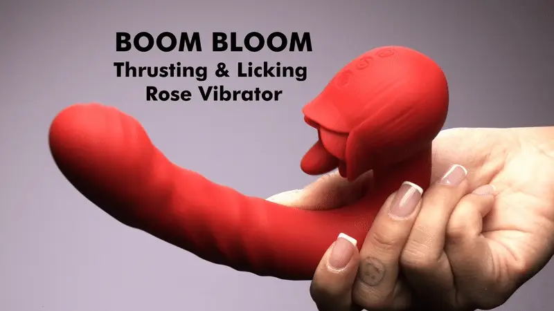 Boom Bloom Thrusting & Licking Rose Vibrator - Image 2