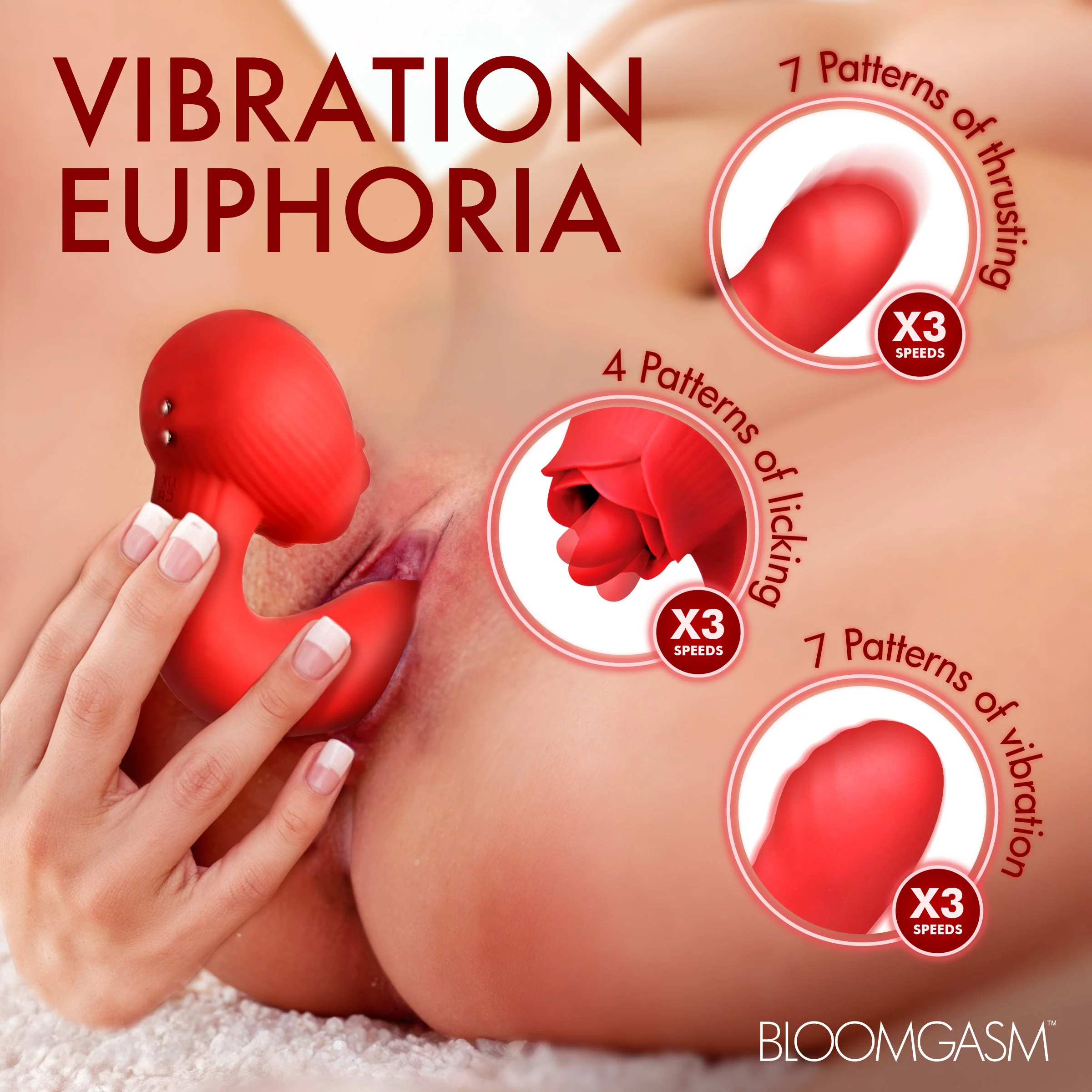 Boom Bloom Thrusting & Licking Rose Vibrator - Image 3