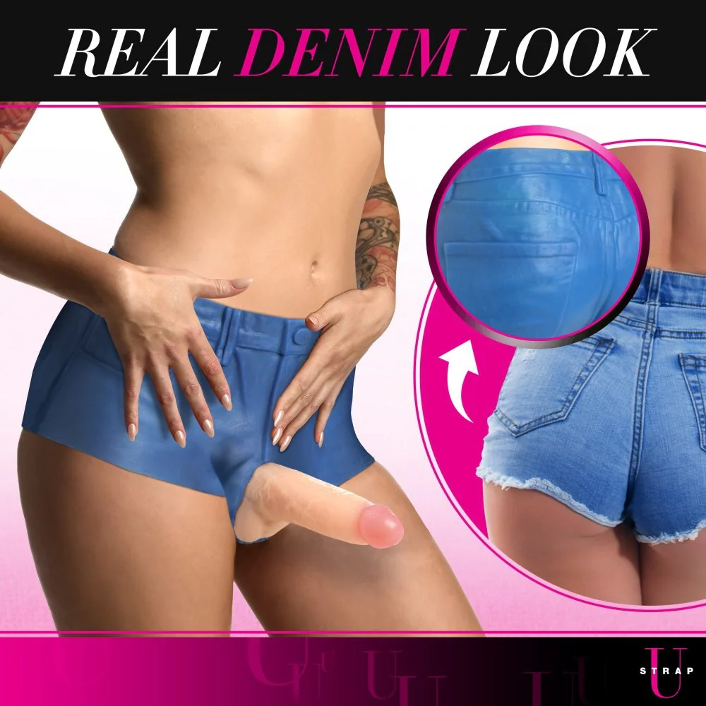 Booty Shorts 6 Inch Dildo Silicone Strap On Harness - Image 3