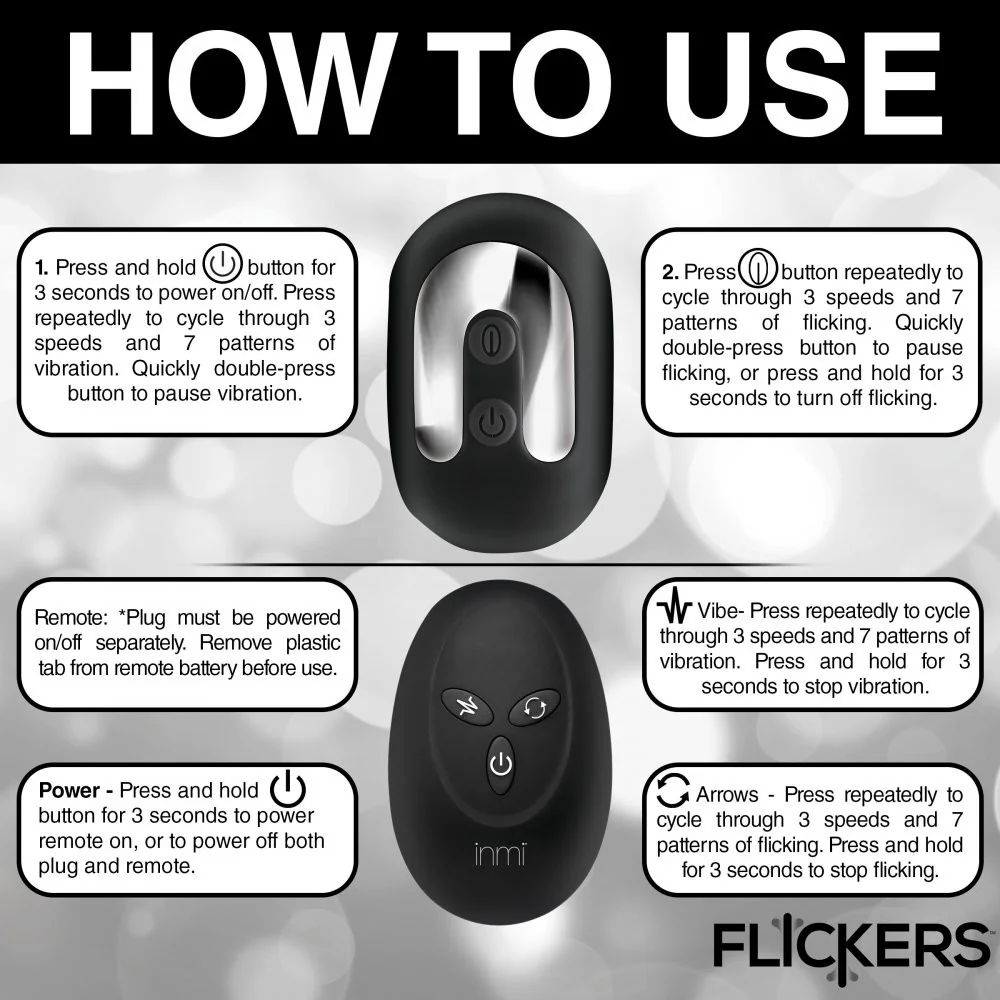 Bum Flick Vibrating and Flicking Silicone Butt Plug with Remote - Image 5