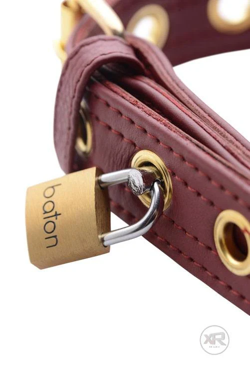 Burgundy Luxury Locking Collar - Image 2