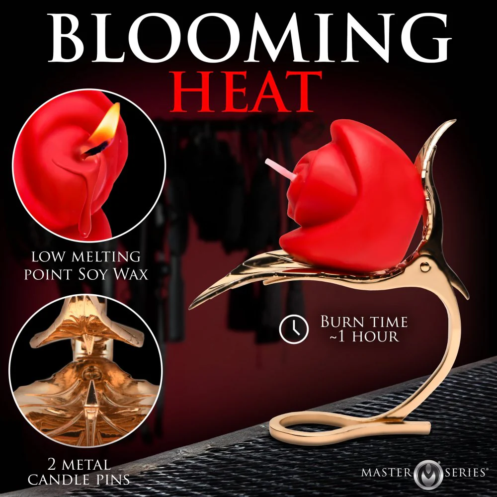 Burning Passion Rose Candle with Holder - Image 5