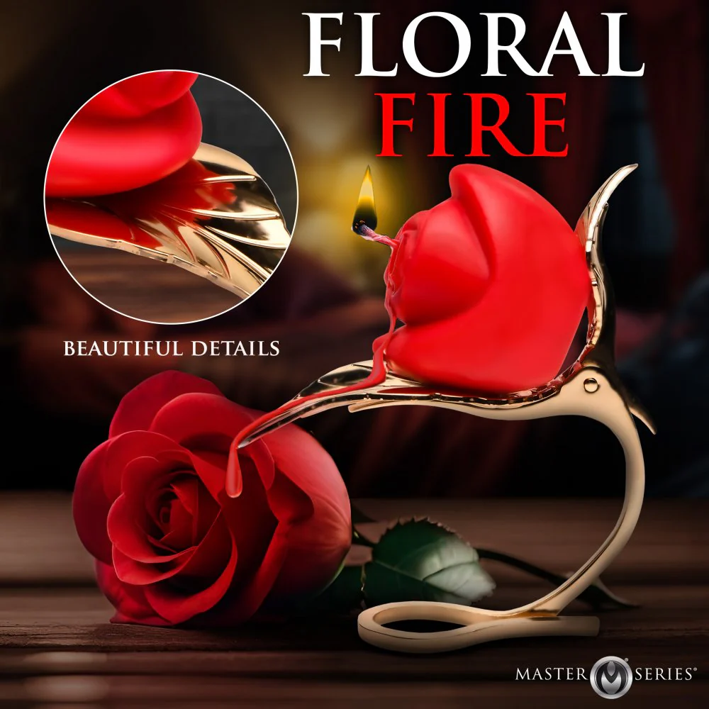 Burning Passion Rose Candle with Holder - Image 6