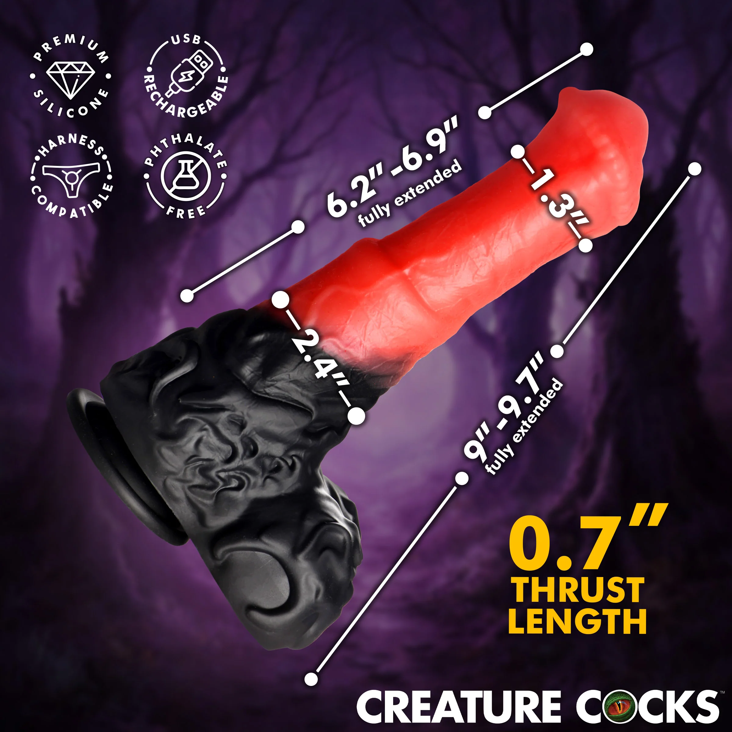 Ultimate Centaur Thrusting & Vibrating Silicone Dildo w/ Remote - Image 6