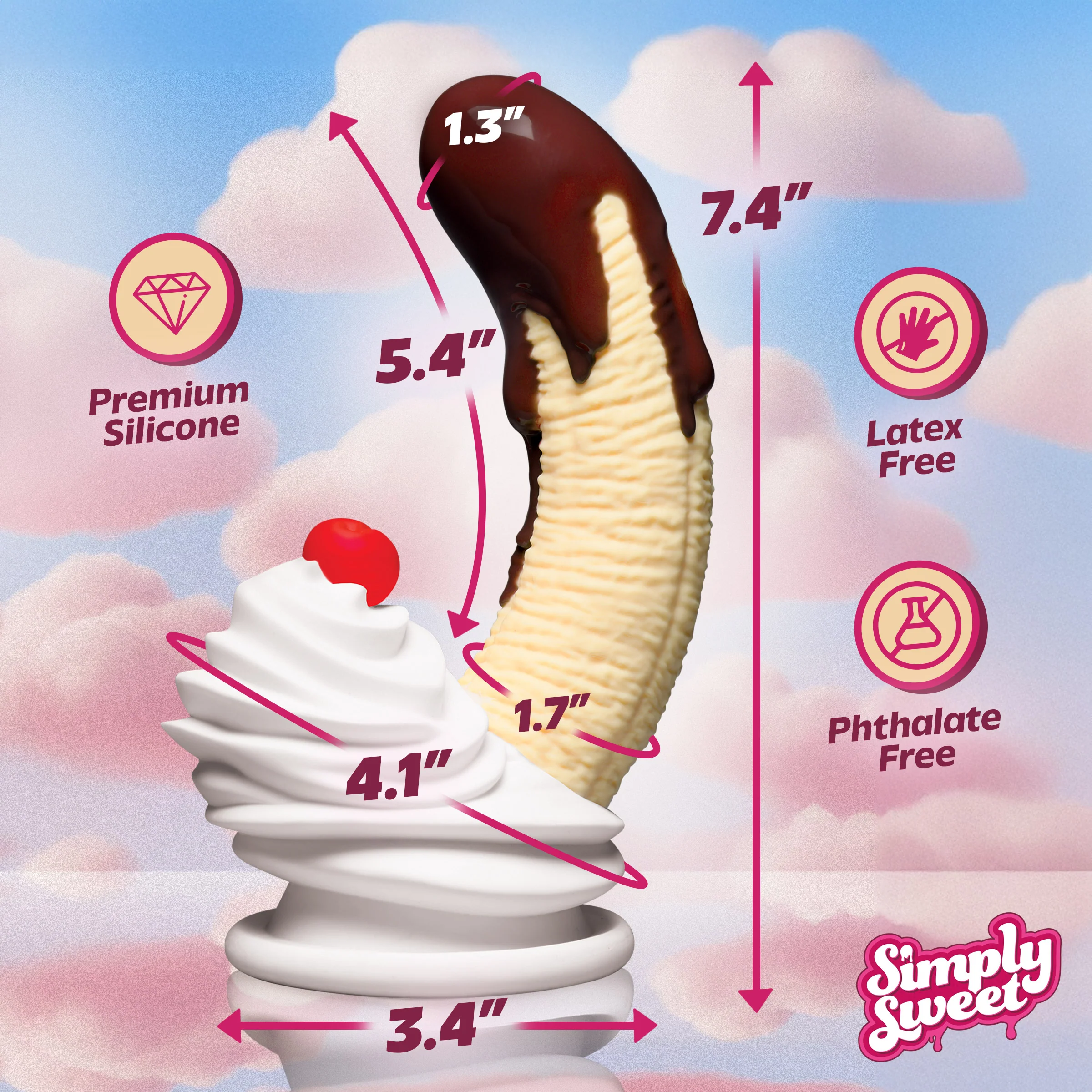 Chocolate Dipped Banana Split Premium Silicone Dildo w/ Suction Base - Image 4