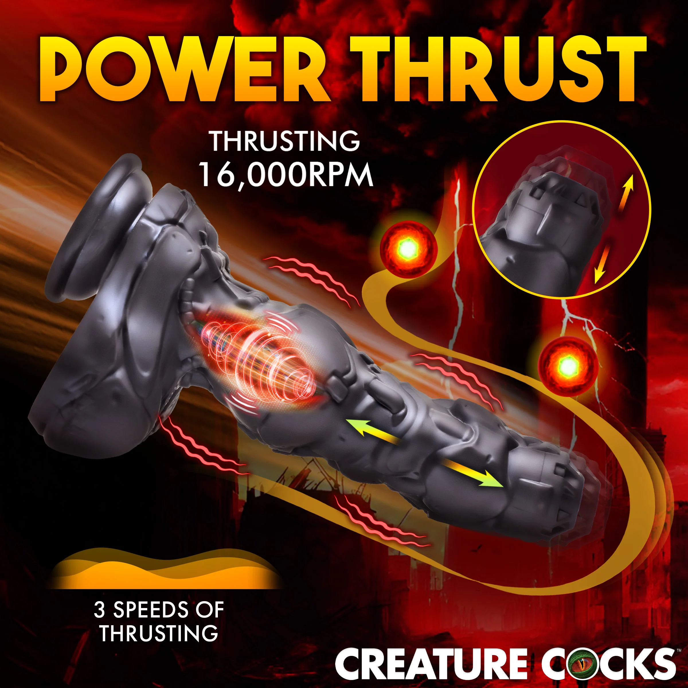 Cyborg Cock Thrusting & Vibrating Silicone Dildo - Image 5