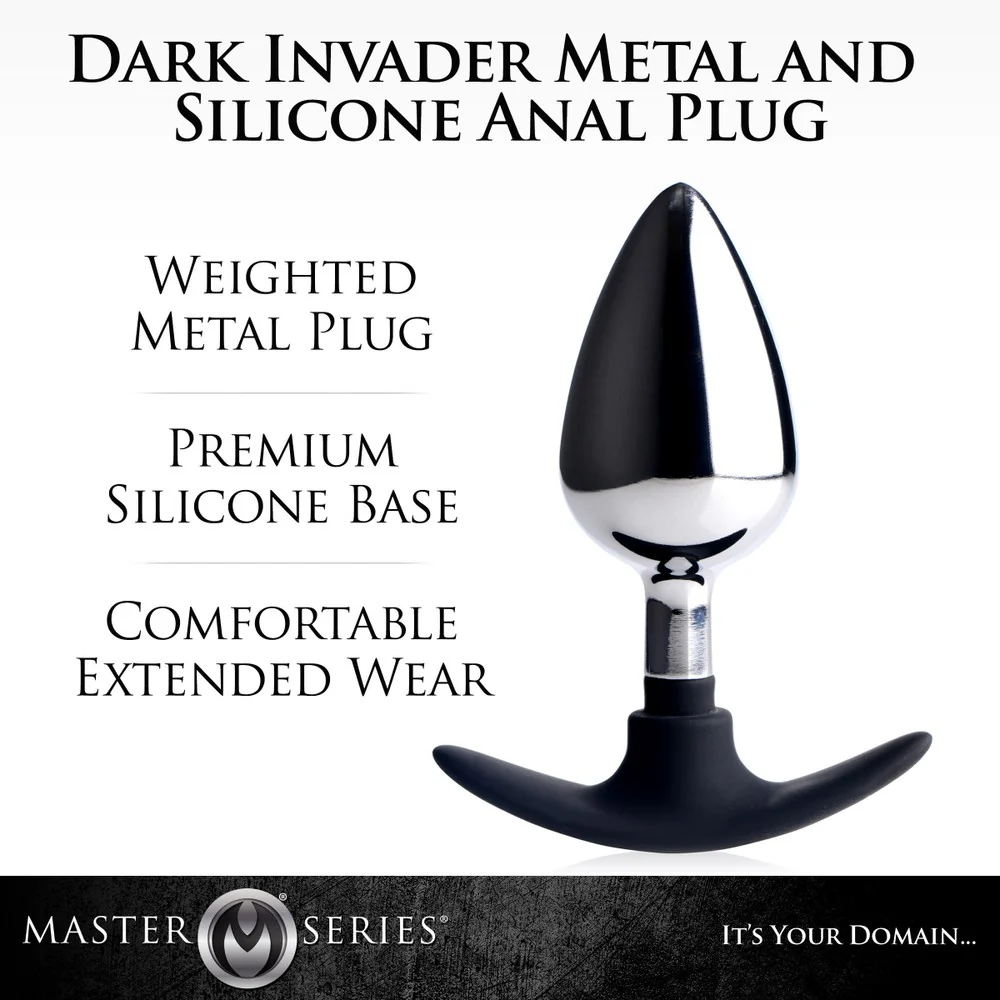 Dark Invader Metal and Silicone Anal Plug - Image 2