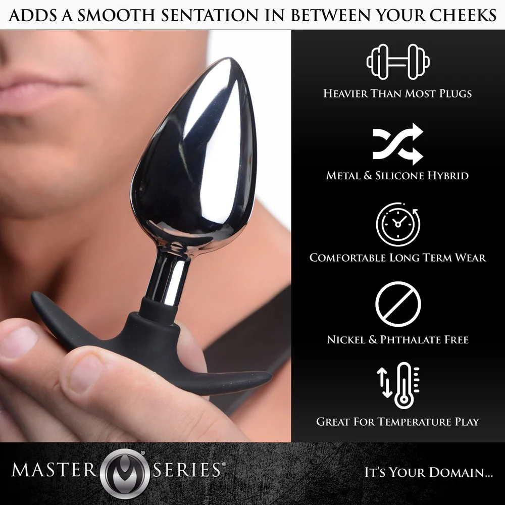 Dark Invader Metal and Silicone Anal Plug - Image 3