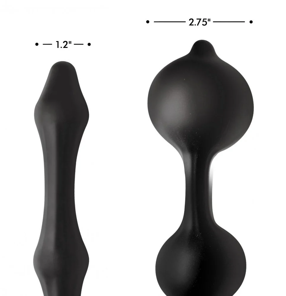 Devils Rattle Inflatable Silicone Anal Plug with Cock and Ball Ring - Image 4