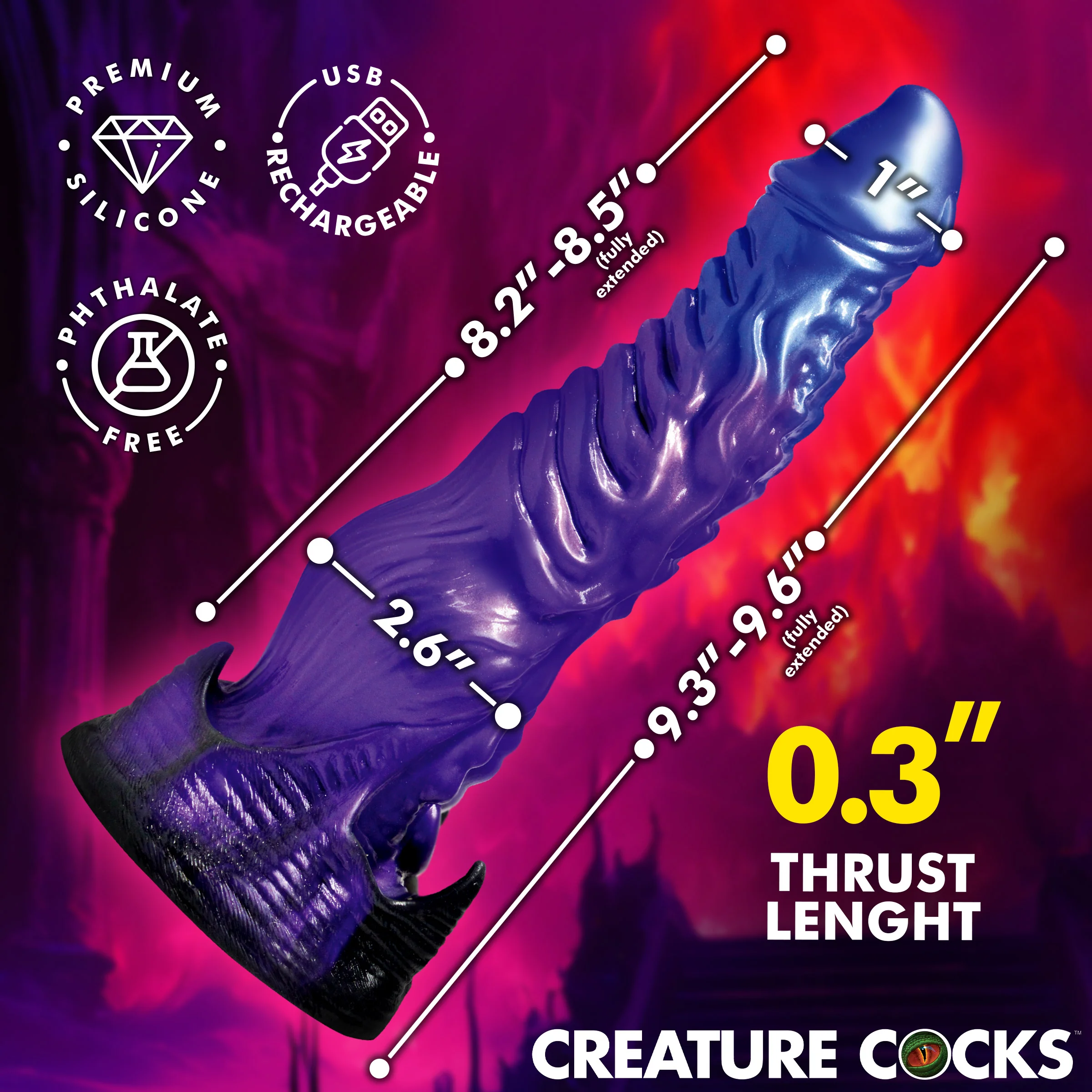 Diabolos Thrusting & Vibrating Dildo - Image 5