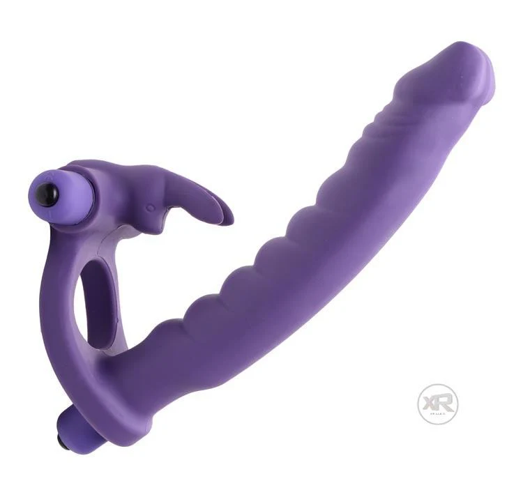 Double Delight Dual Penetration Rabbit Cock Ring - Image 4