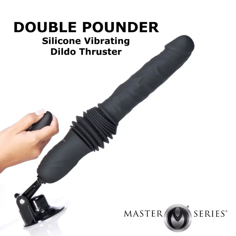 Double Pounder Silicone Vibrating Dildo Thruster - Image 2