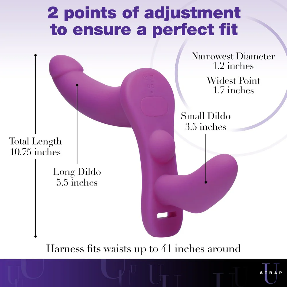 Purple Double Take 10X Double Penetration Vibrating Strap-on Harness - Image 5
