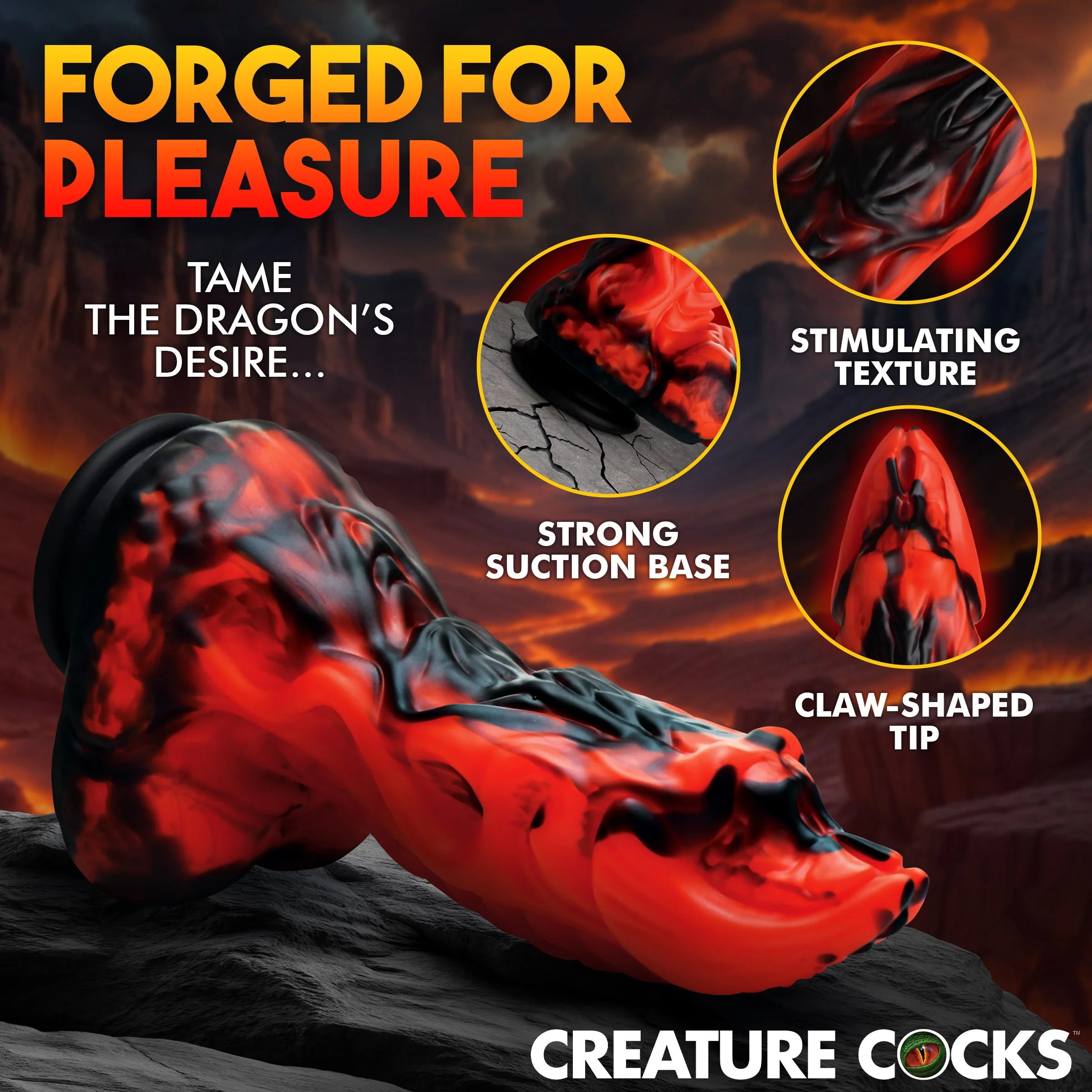 Dragon Thrust Thrusting & Vibrating Silicone Dildo - Image 4
