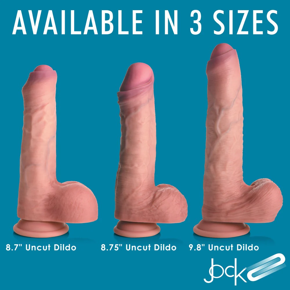 Dual Density Uncut Silicone Dildo with Balls - Image 2