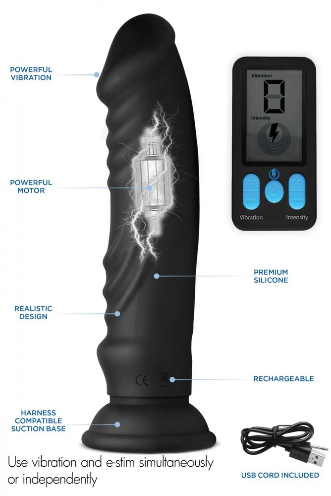 E-Stim Pro 5x Vibrating Dildo with Remote Control - Image 5