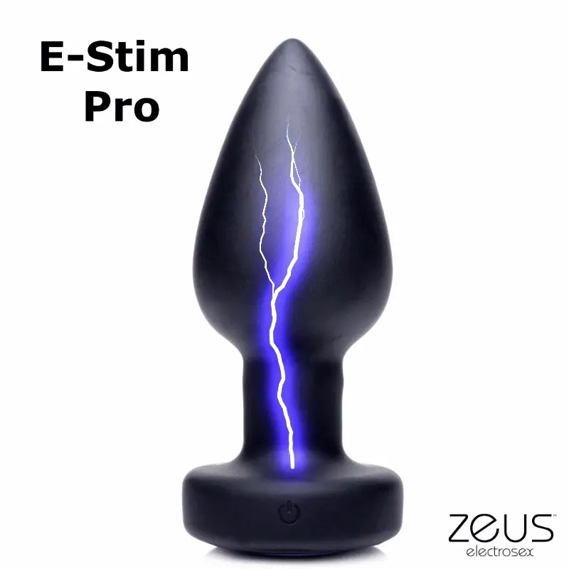 E-Stim Pro Silicone Vibrating Anal Plug with Remote Control - Image 2