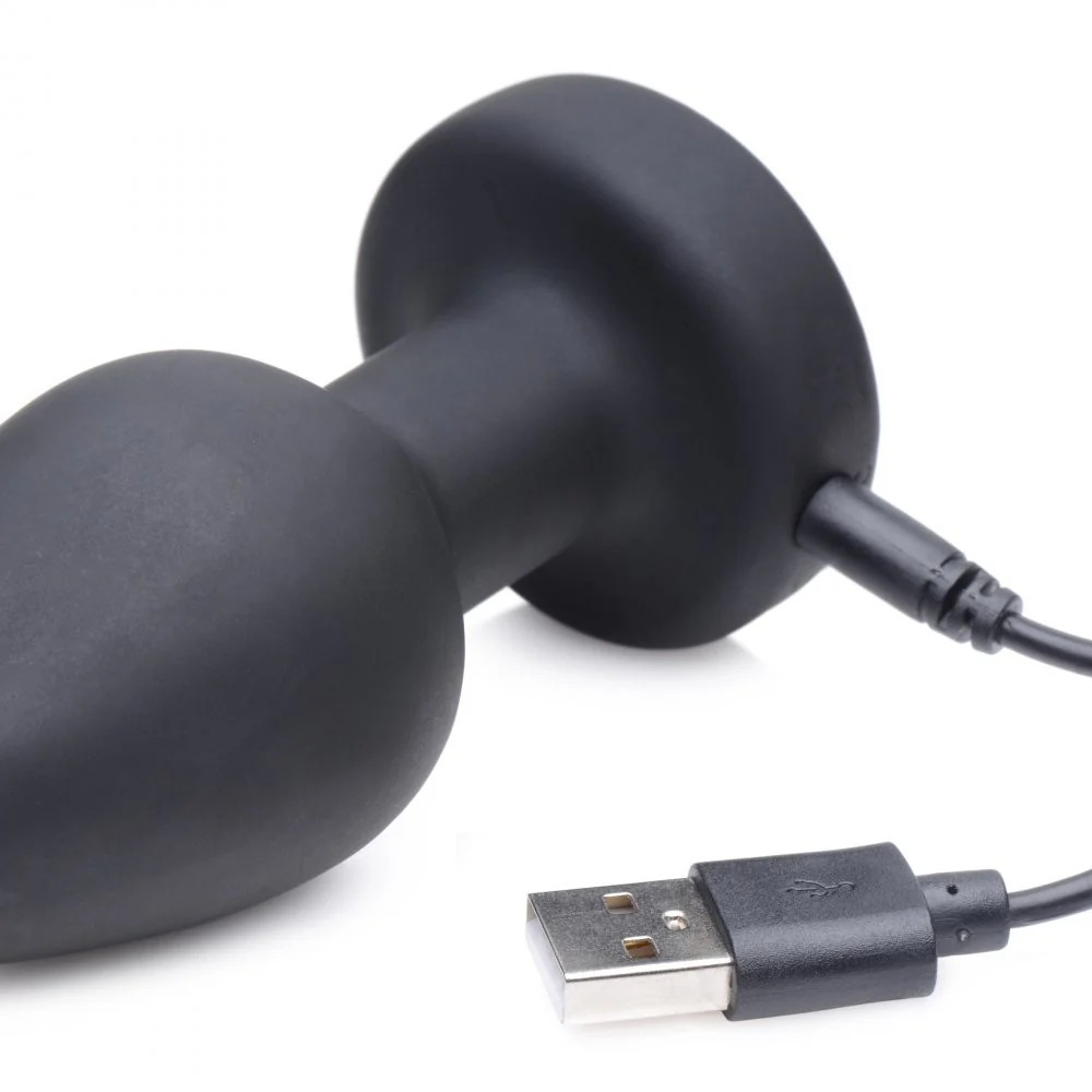 E-Stim Pro Silicone Vibrating Anal Plug with Remote Control - Image 7