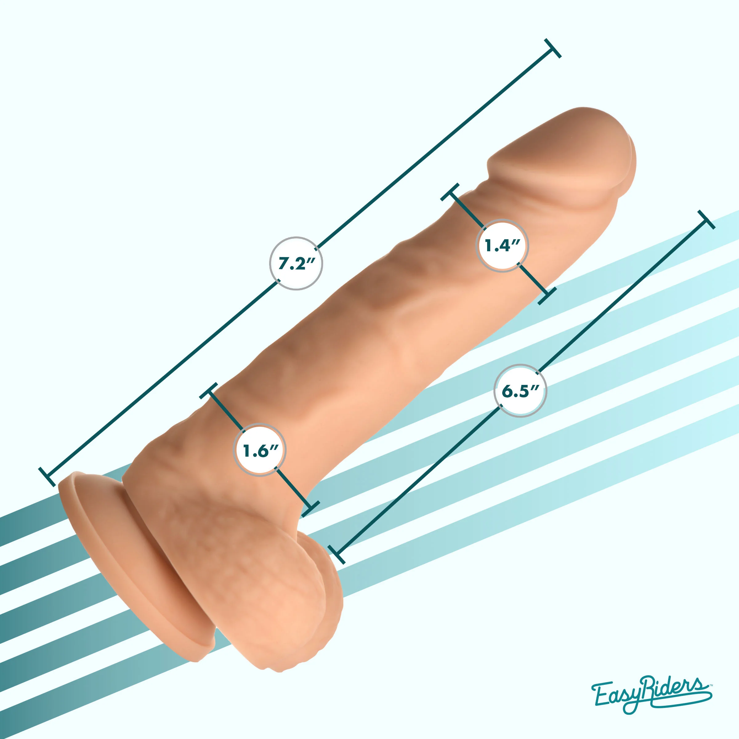 Easy Riders 7" Silicone Dildo with Balls - Image 6