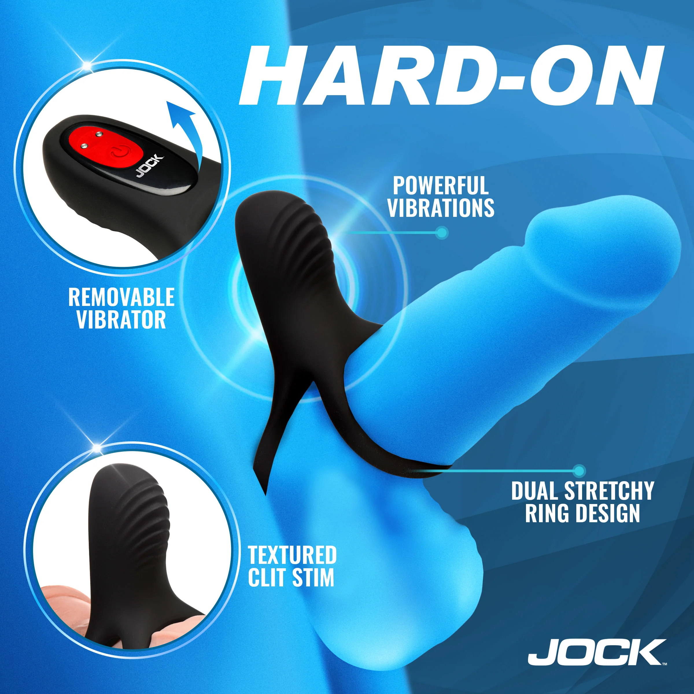 Enhancers Hard-On Vibrating Silicone C-Ring w/ Clit Stimulator - Image 2