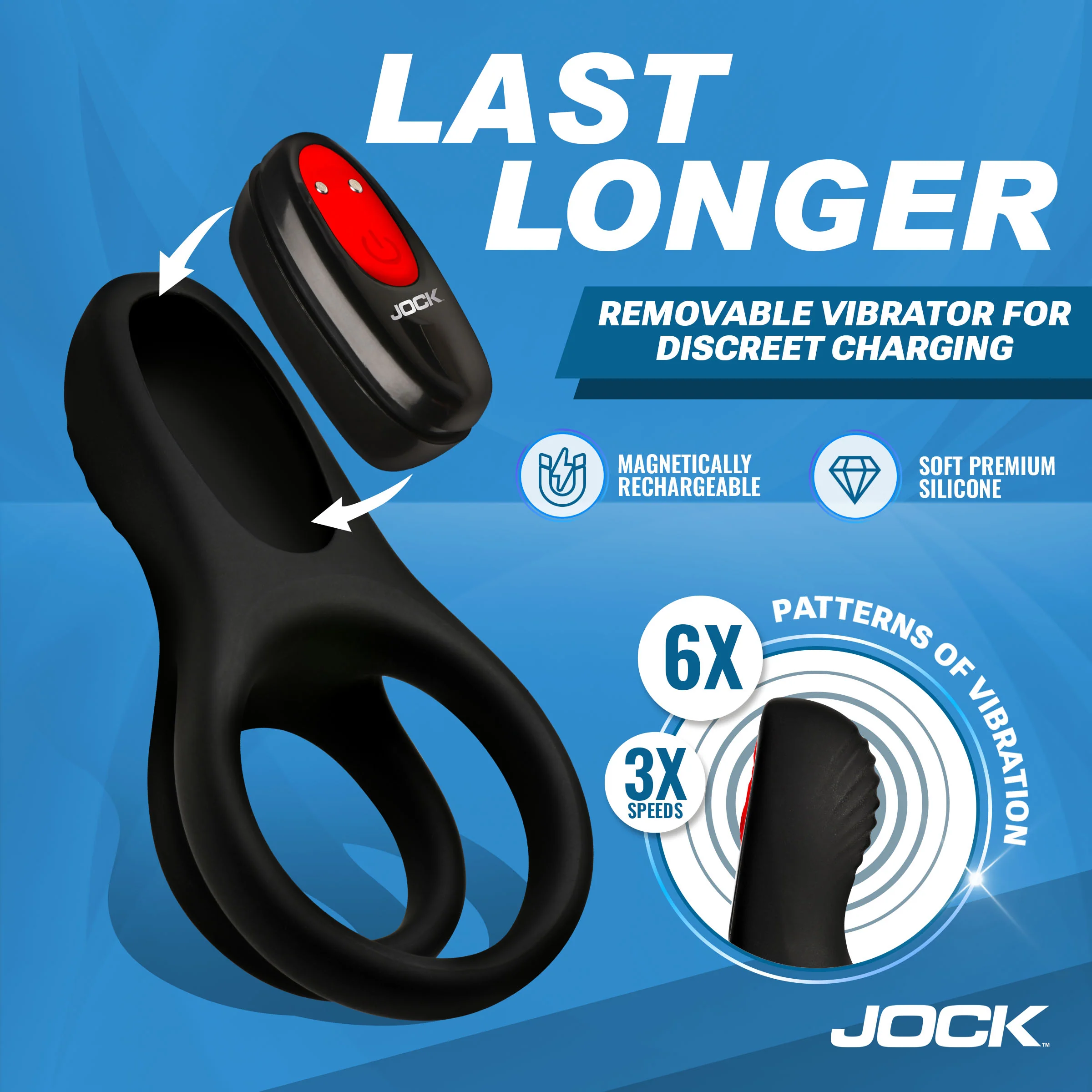 Enhancers Hard-On Vibrating Silicone C-Ring w/ Clit Stimulator - Image 3