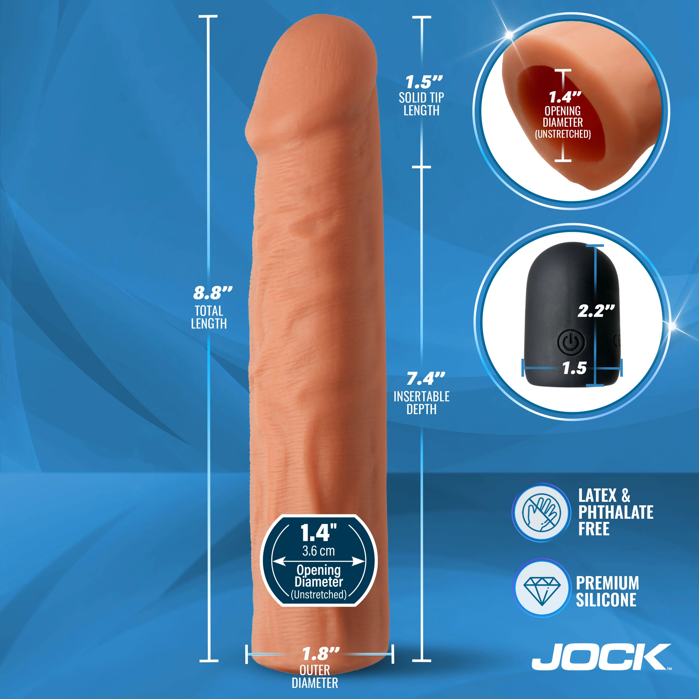Enhancers Vibrating 1.5" Realistic Penis Extension - Image 5