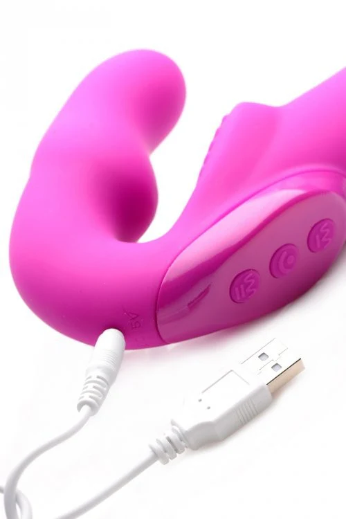 Evoke Rechargeable Vibrating Silicone Strapless Strap On - Image 4