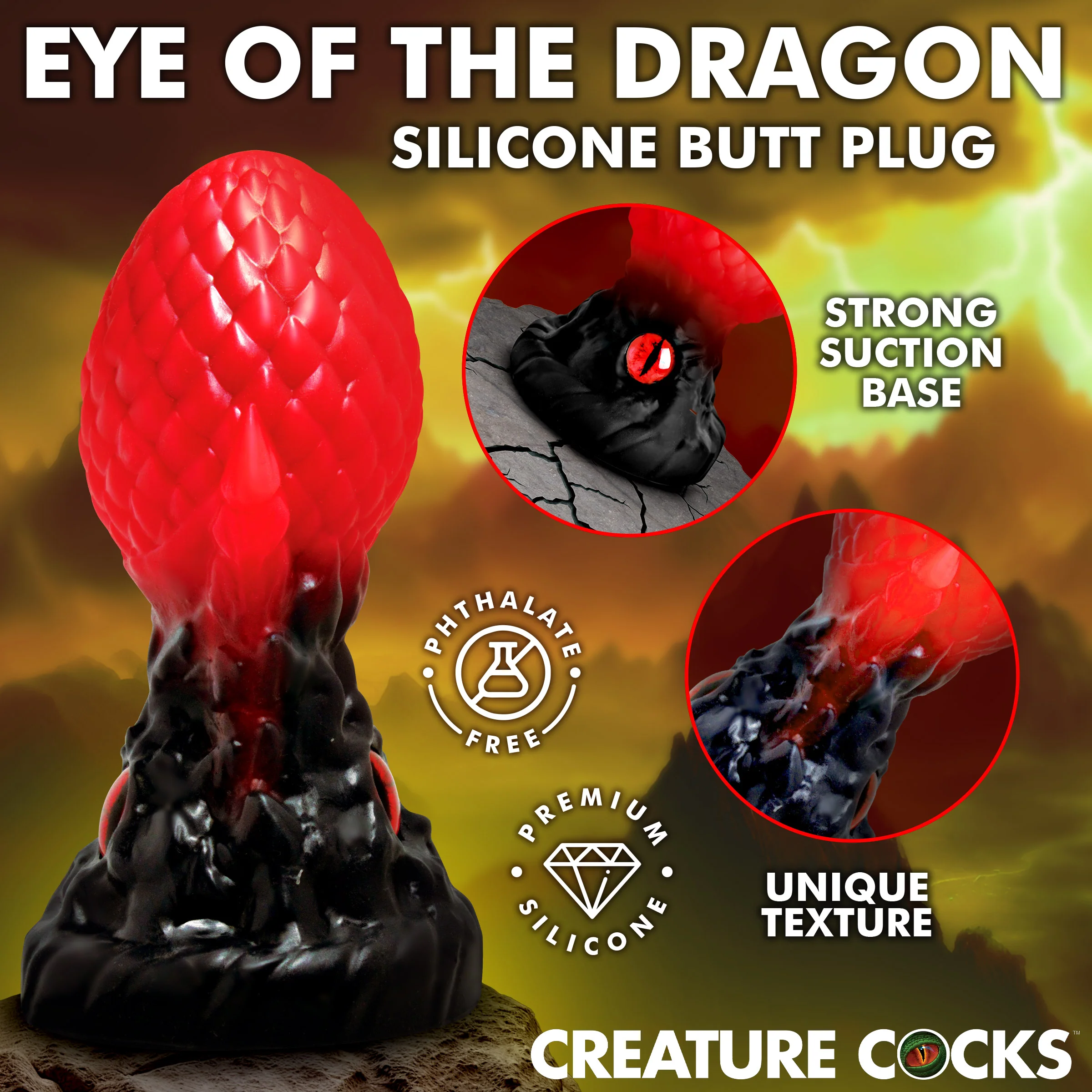 Eye of the Dragon Silicone Butt Plug - Image 3