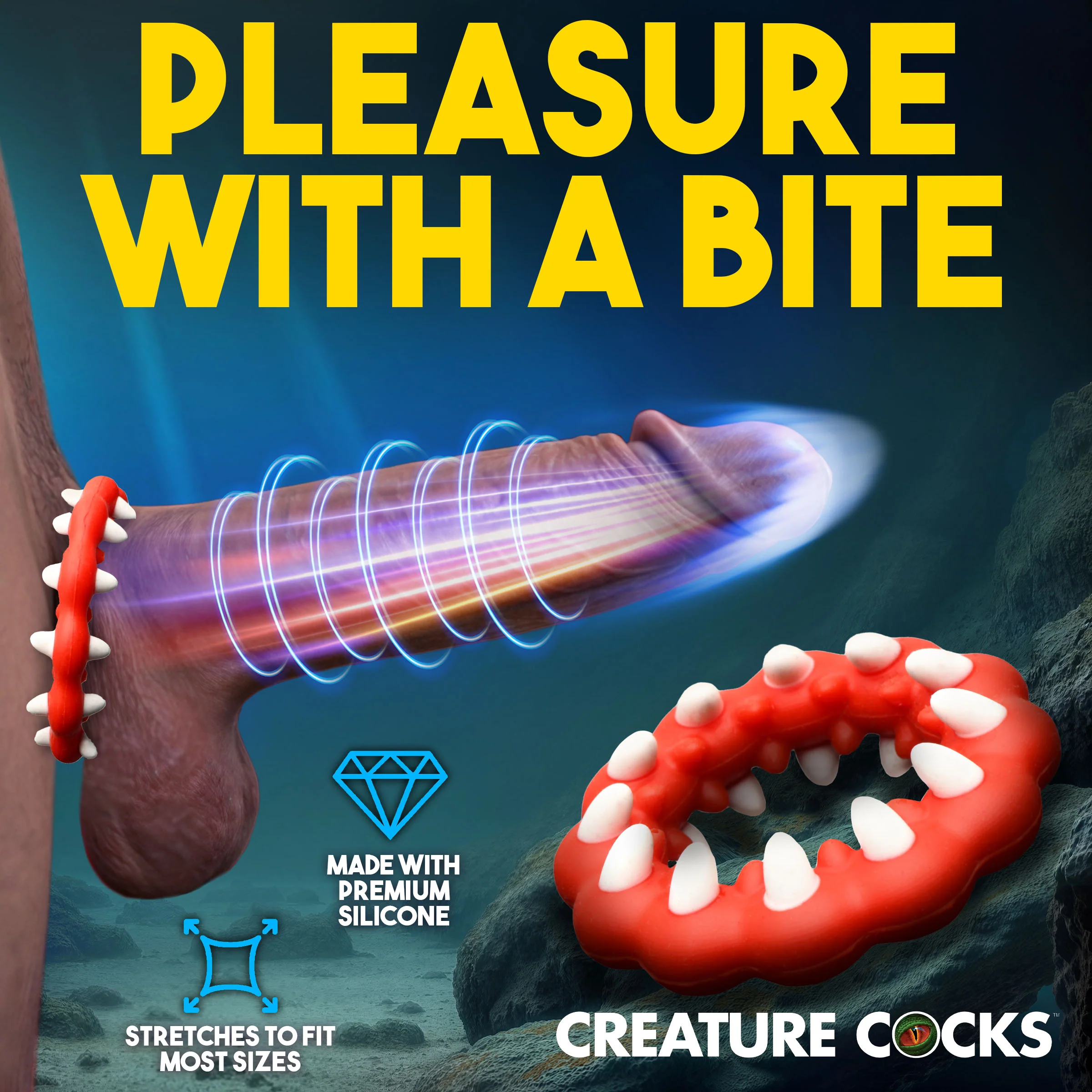 Fangs Silicone Cock Ring - Image 3