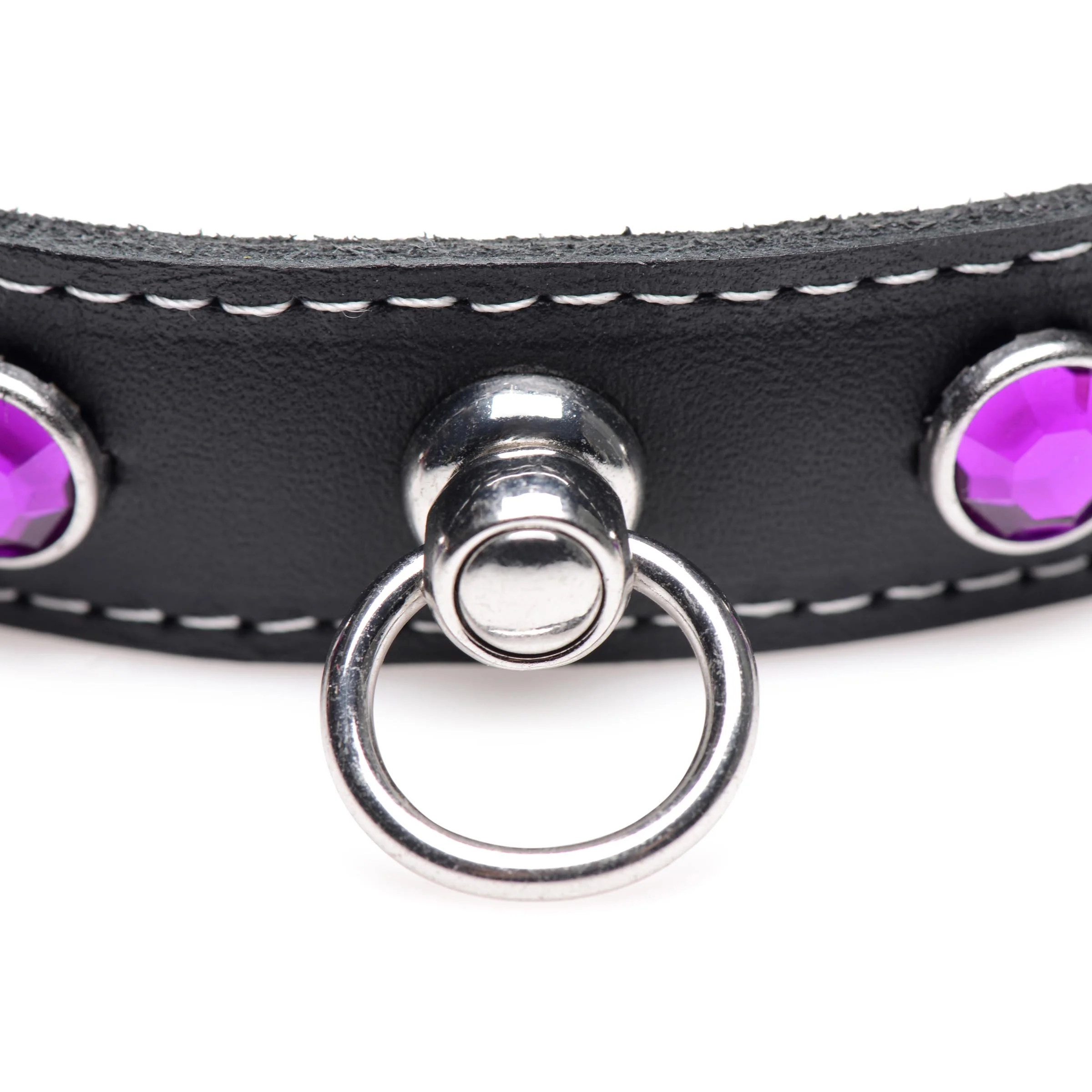 Fierce Vixen Leather Choker with Rhinestones - Image 3