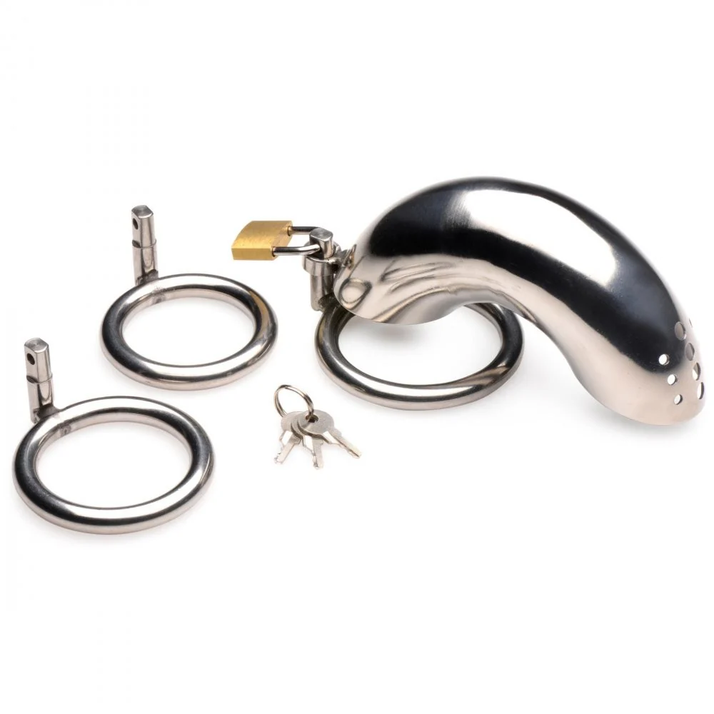 Forged Captor Locking Stainless Steel Chasity Cage - Image 4