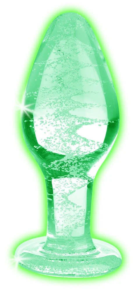 Glow-In-The-Dark Glass Anal Plug - Image 3