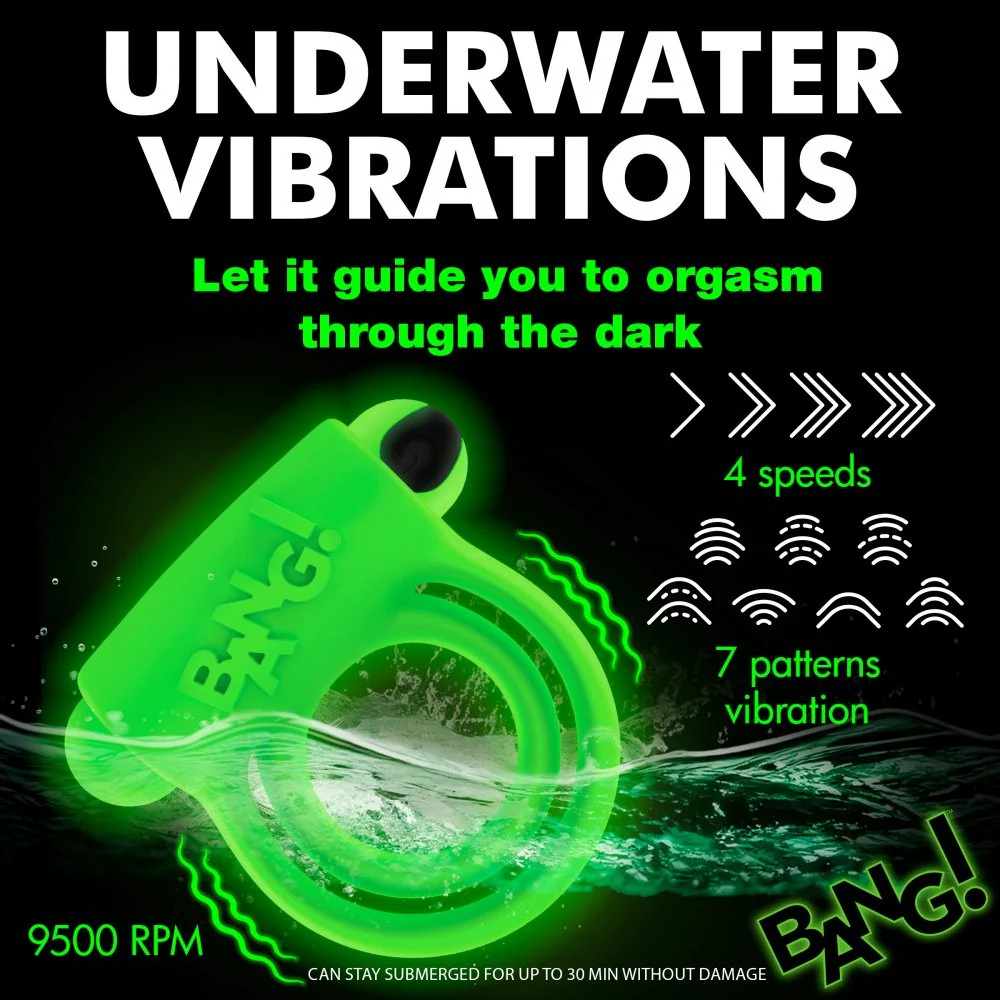 Glow-in-the-Dark Silicone Vibrating Cock Ring - Image 2