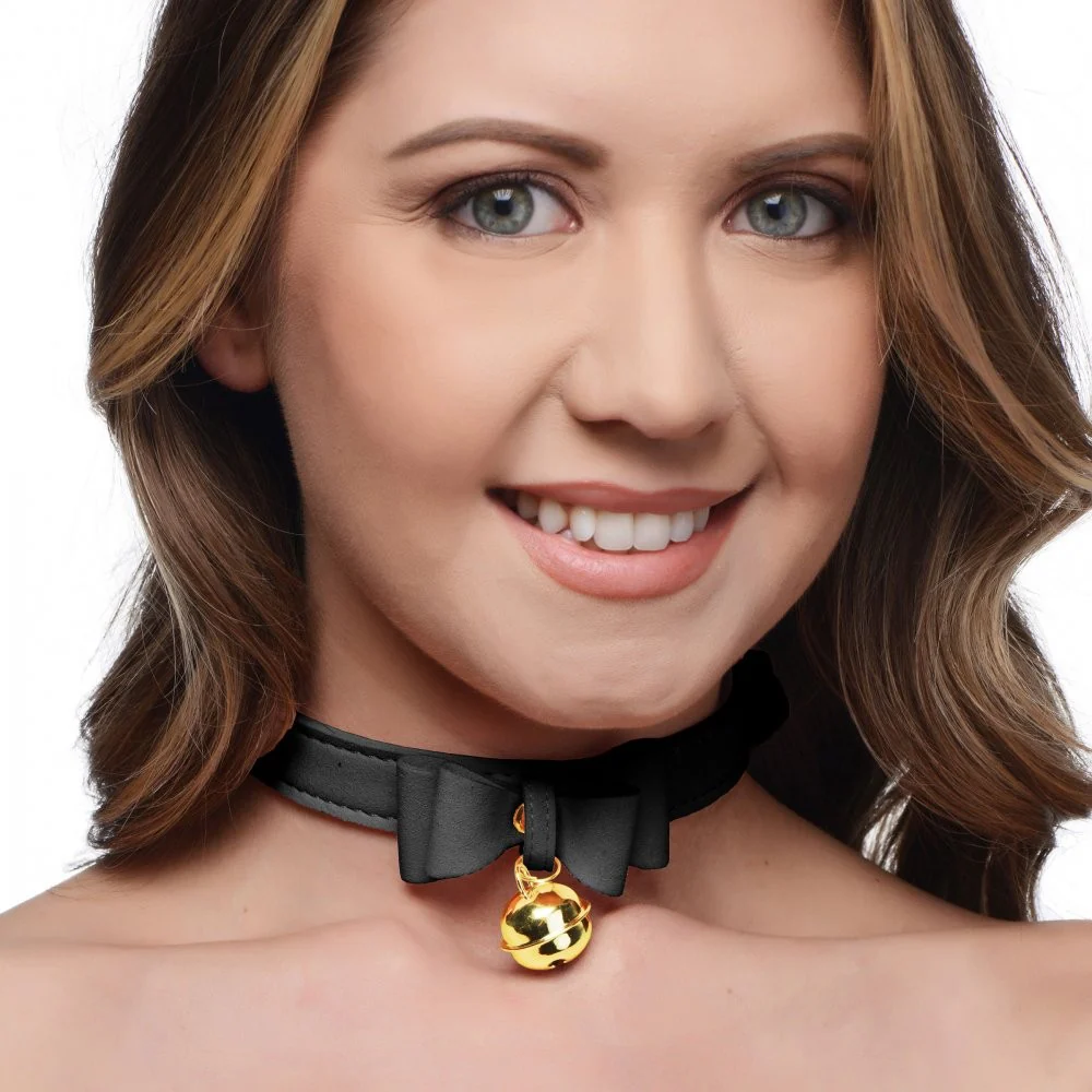 Golden Kitty Cat Bell Collar - Image 2