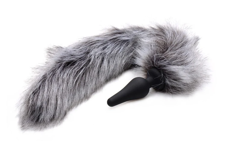 Grey Wolf Tail Anal Plug and Ears Set - Image 6