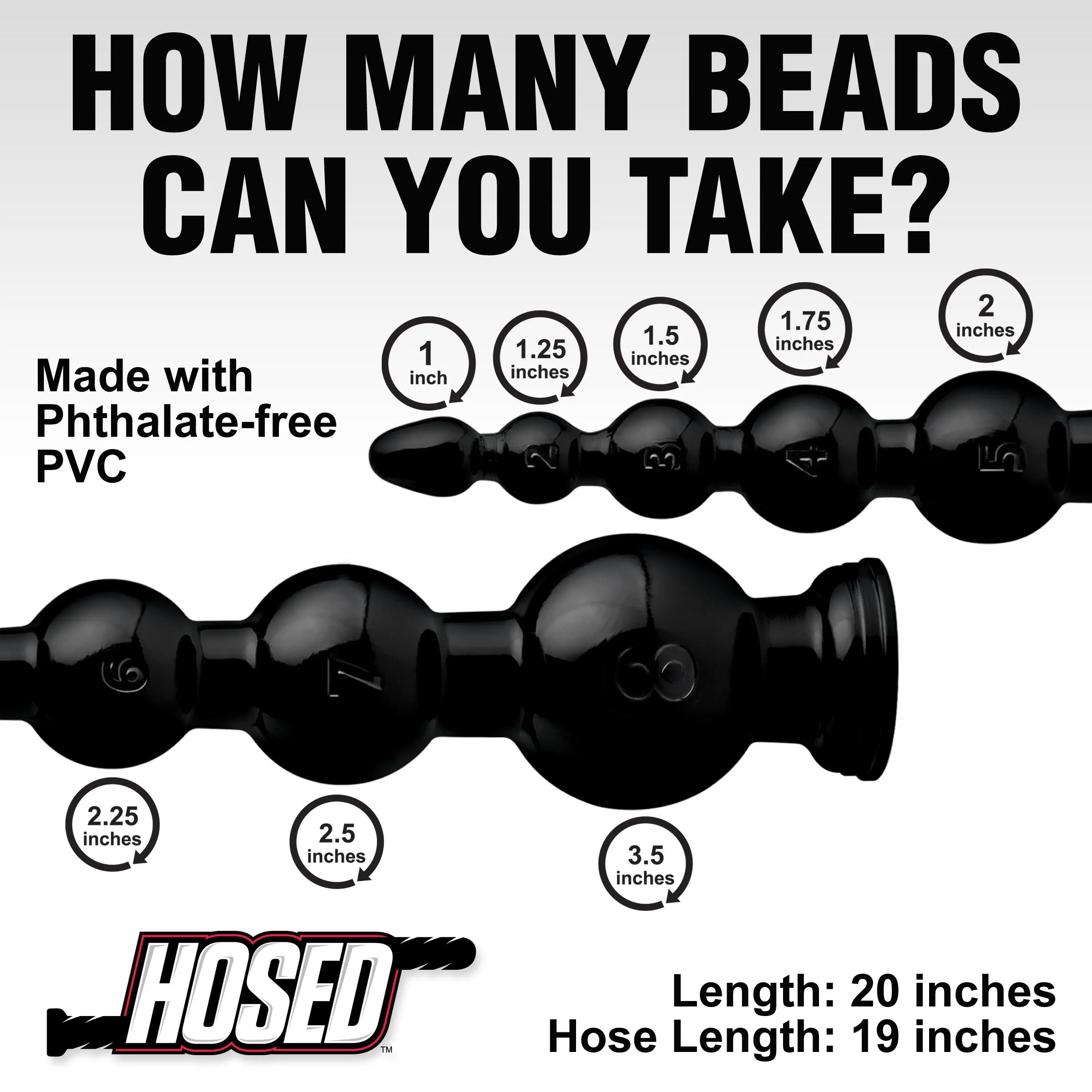 Hosed 19 Inch Graduated Beaded Anal Snake - Image 5