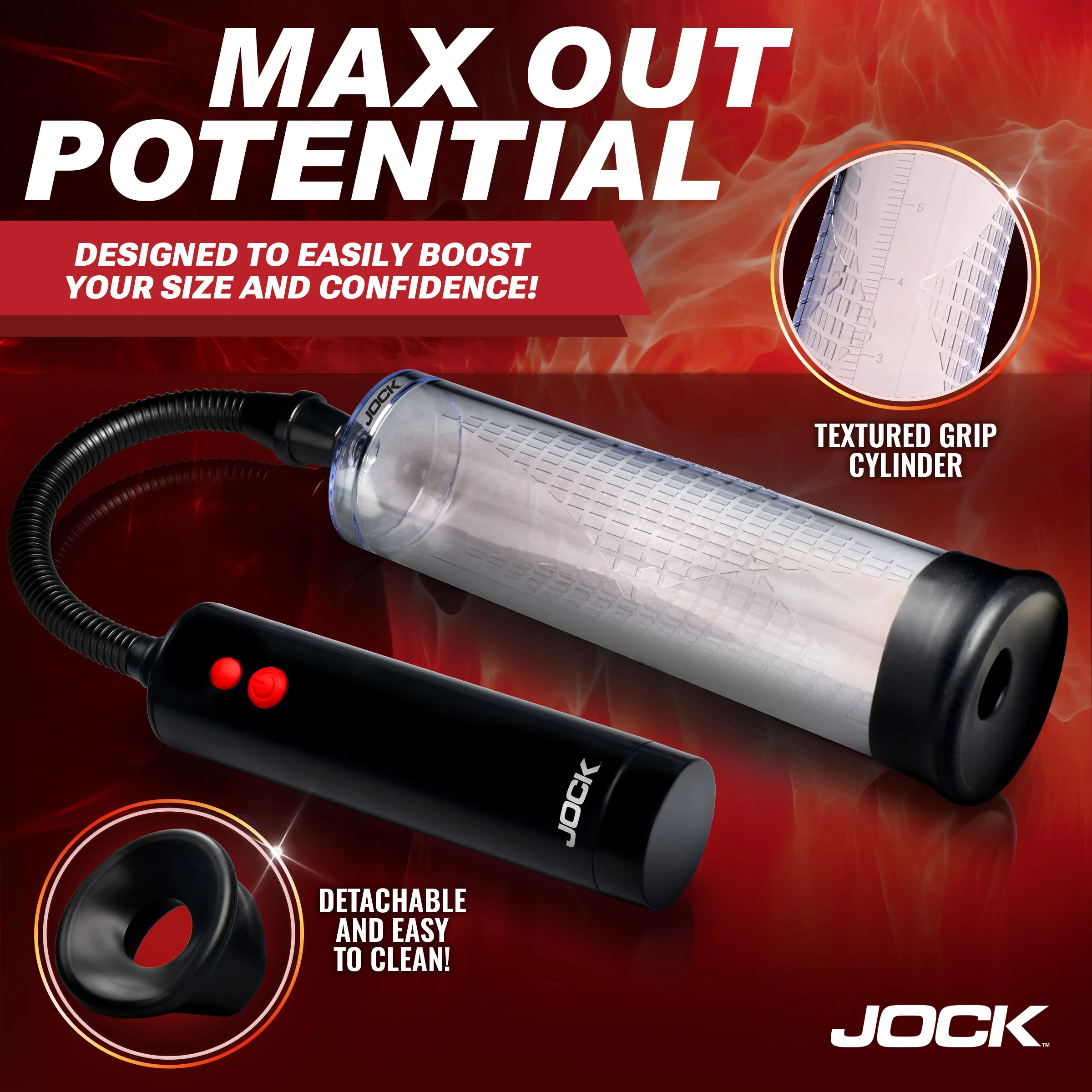 JOCK Advanced Power Up Rechargeable Automatic Penis Pump - Image 4