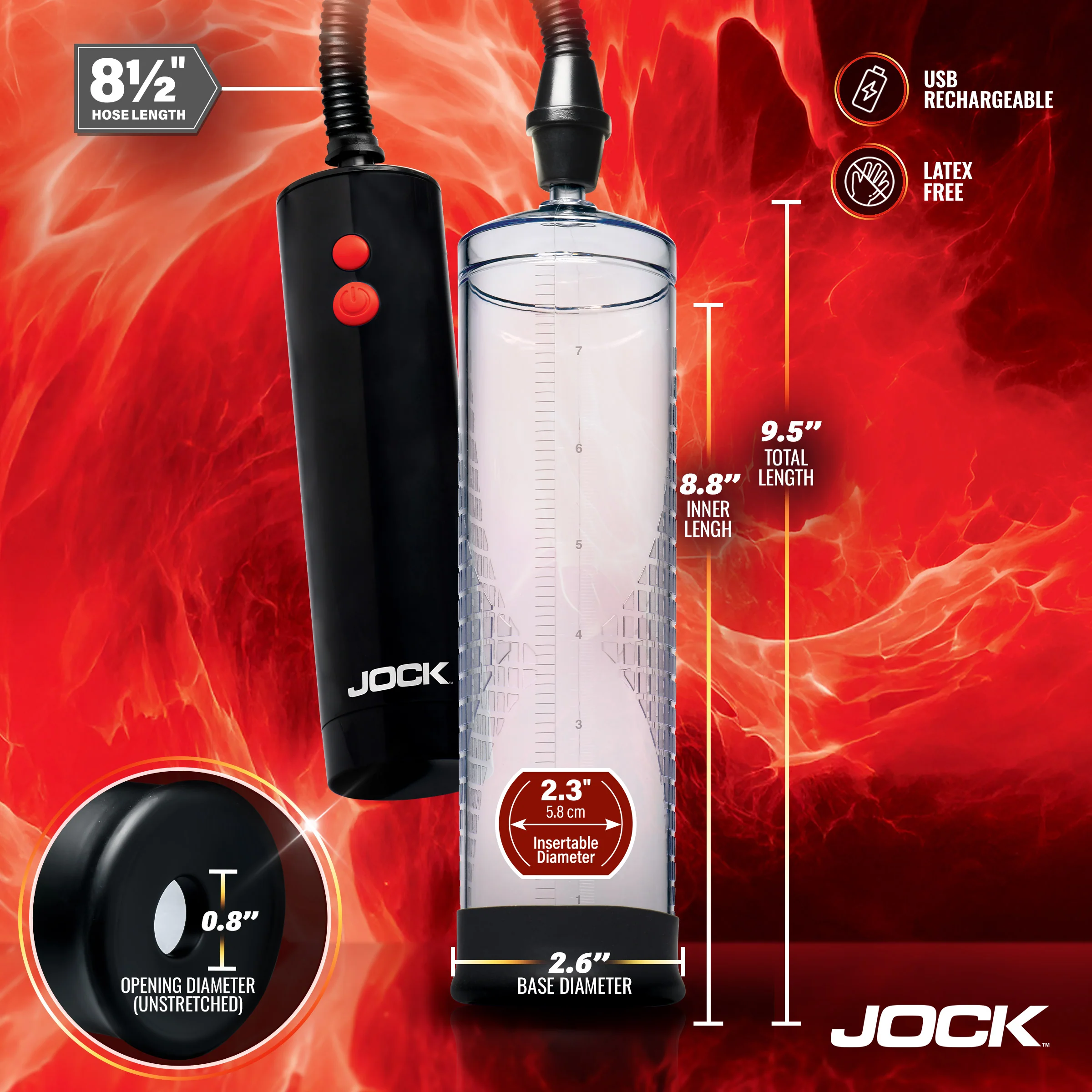 JOCK Advanced Power Up Rechargeable Automatic Penis Pump - Image 5
