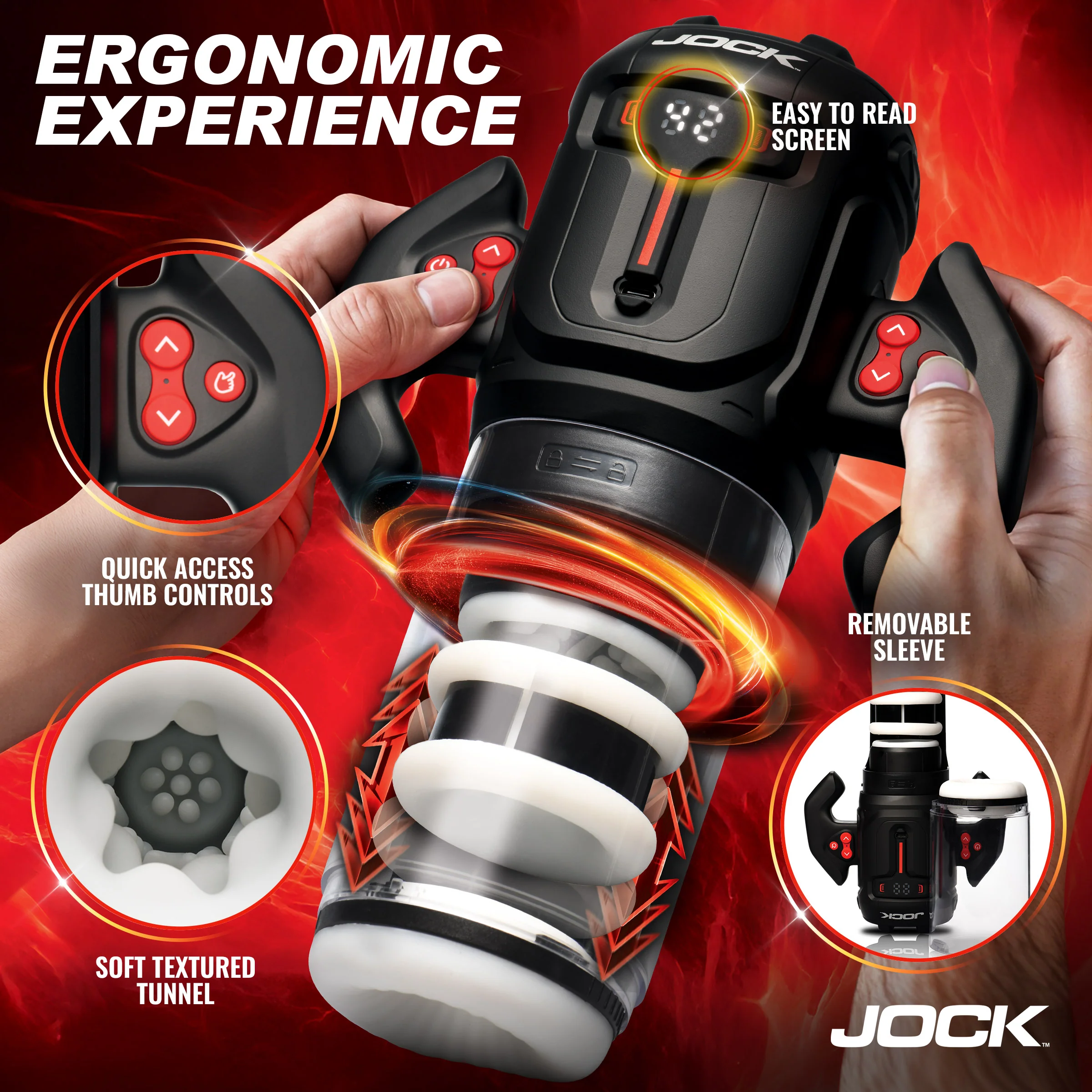 JOCK Advanced Turbo Spin Thrusting & Rotating Masturbator - Image 4