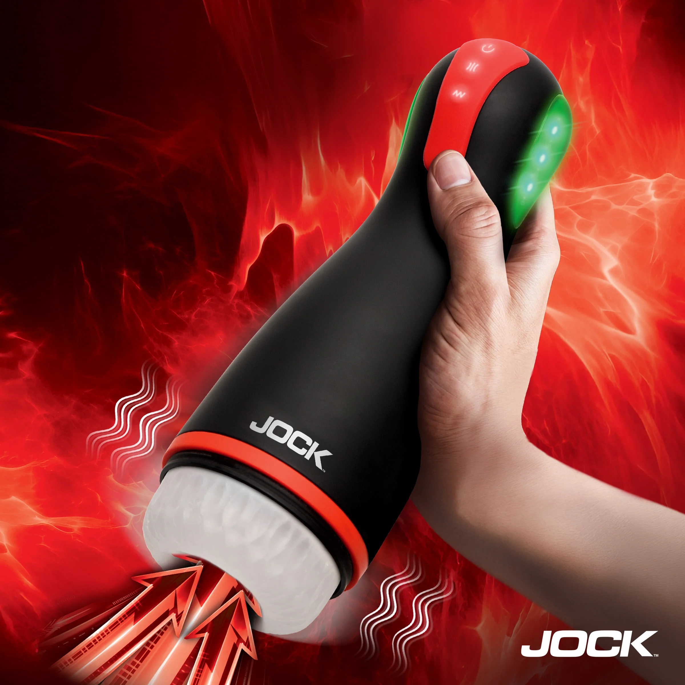 JOCK Blaze Vibrating, Sucking, & Warming Masturbator
