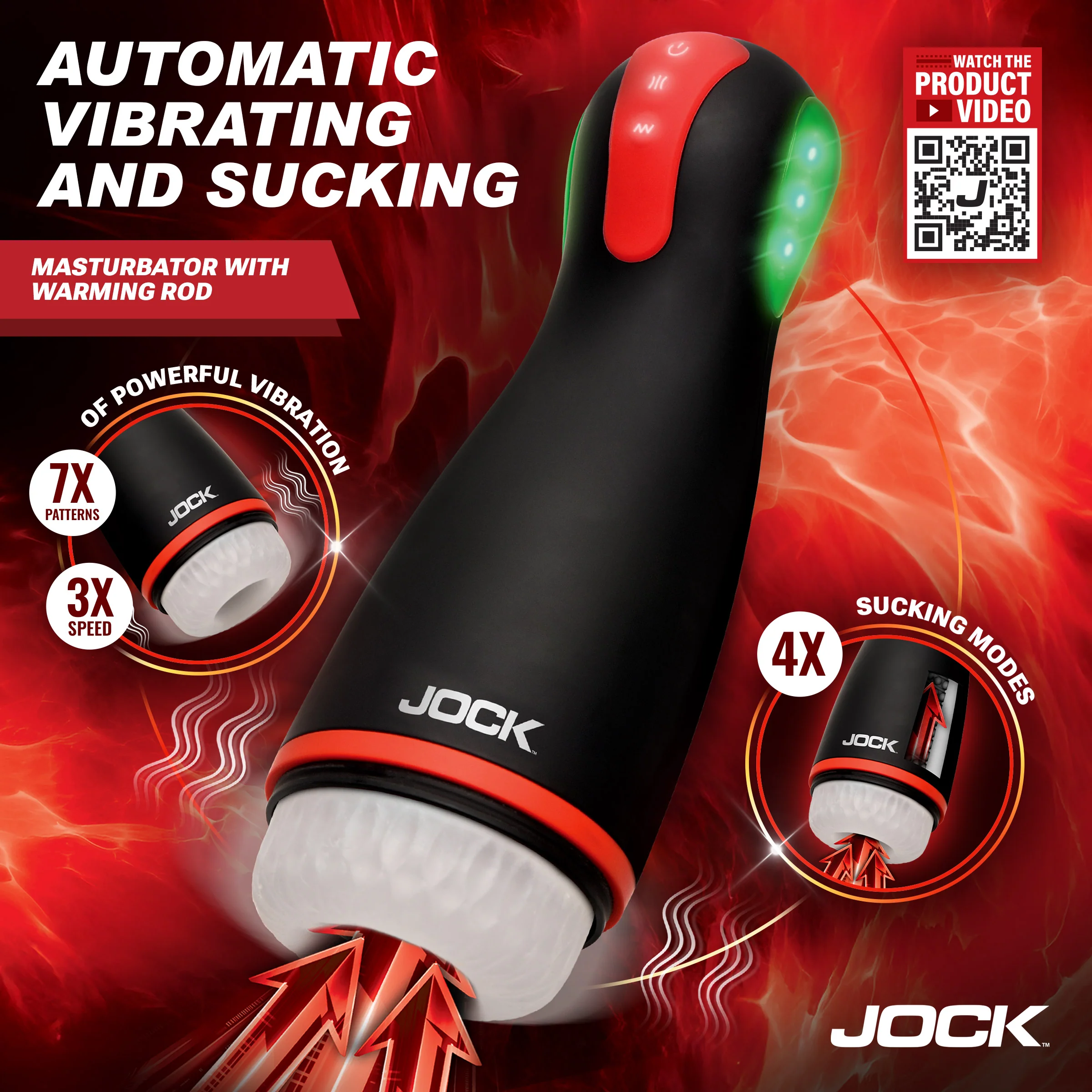 JOCK Blaze Vibrating, Sucking, & Warming Masturbator - Image 3