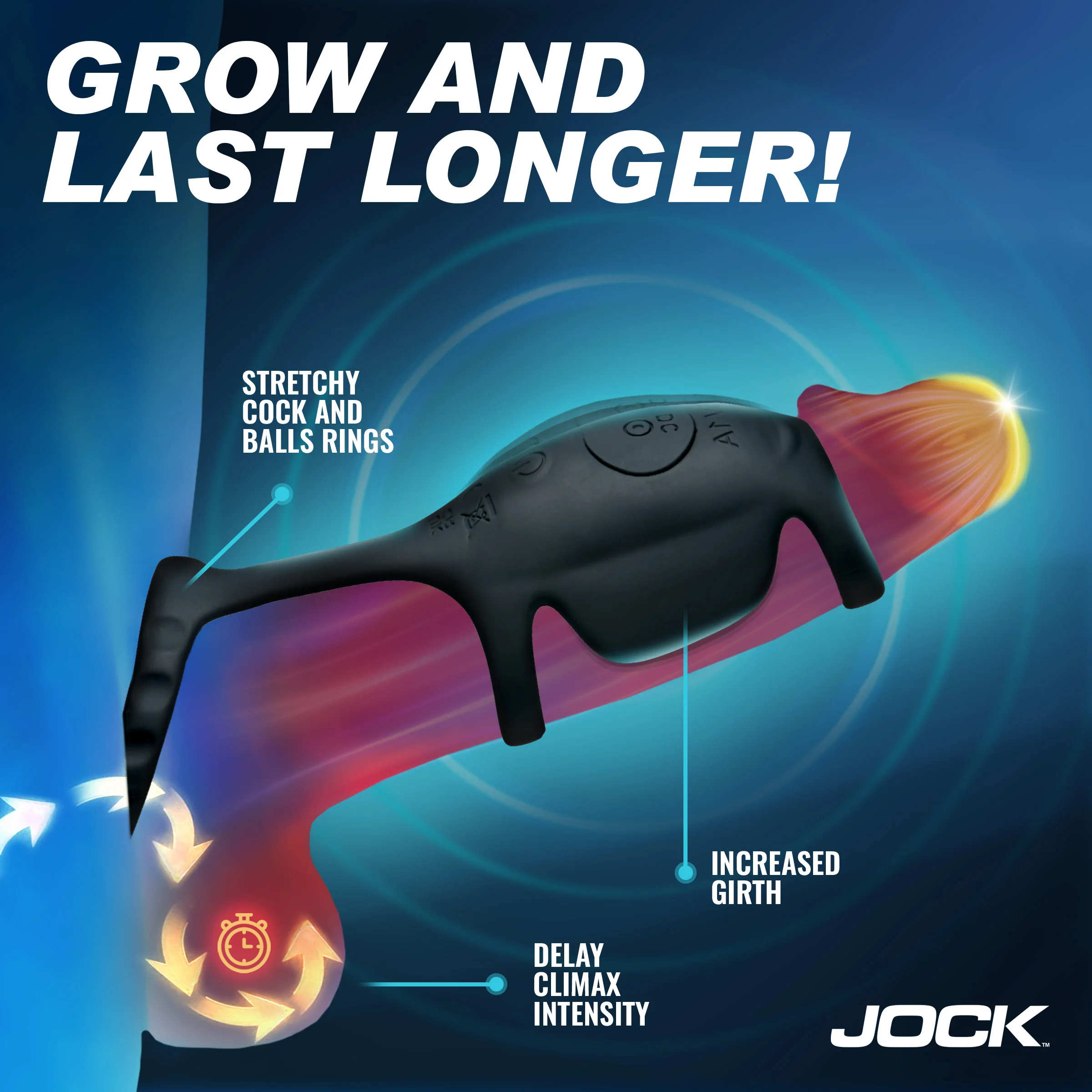 JOCK Enhancers Blitz Vibrating Penis Sleeve C-Ring w/ Remote - Image 3