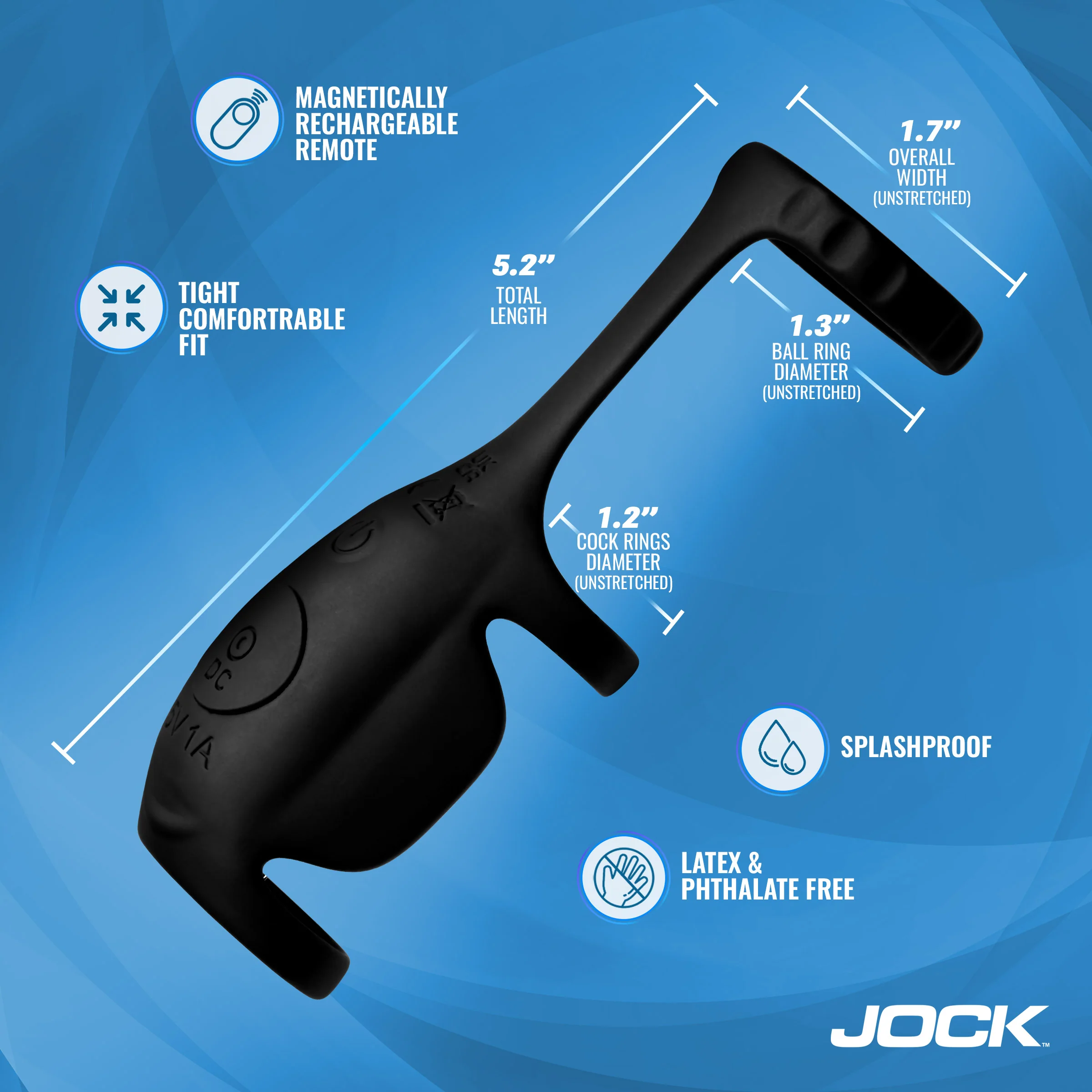 JOCK Enhancers Blitz Vibrating Penis Sleeve C-Ring w/ Remote - Image 4