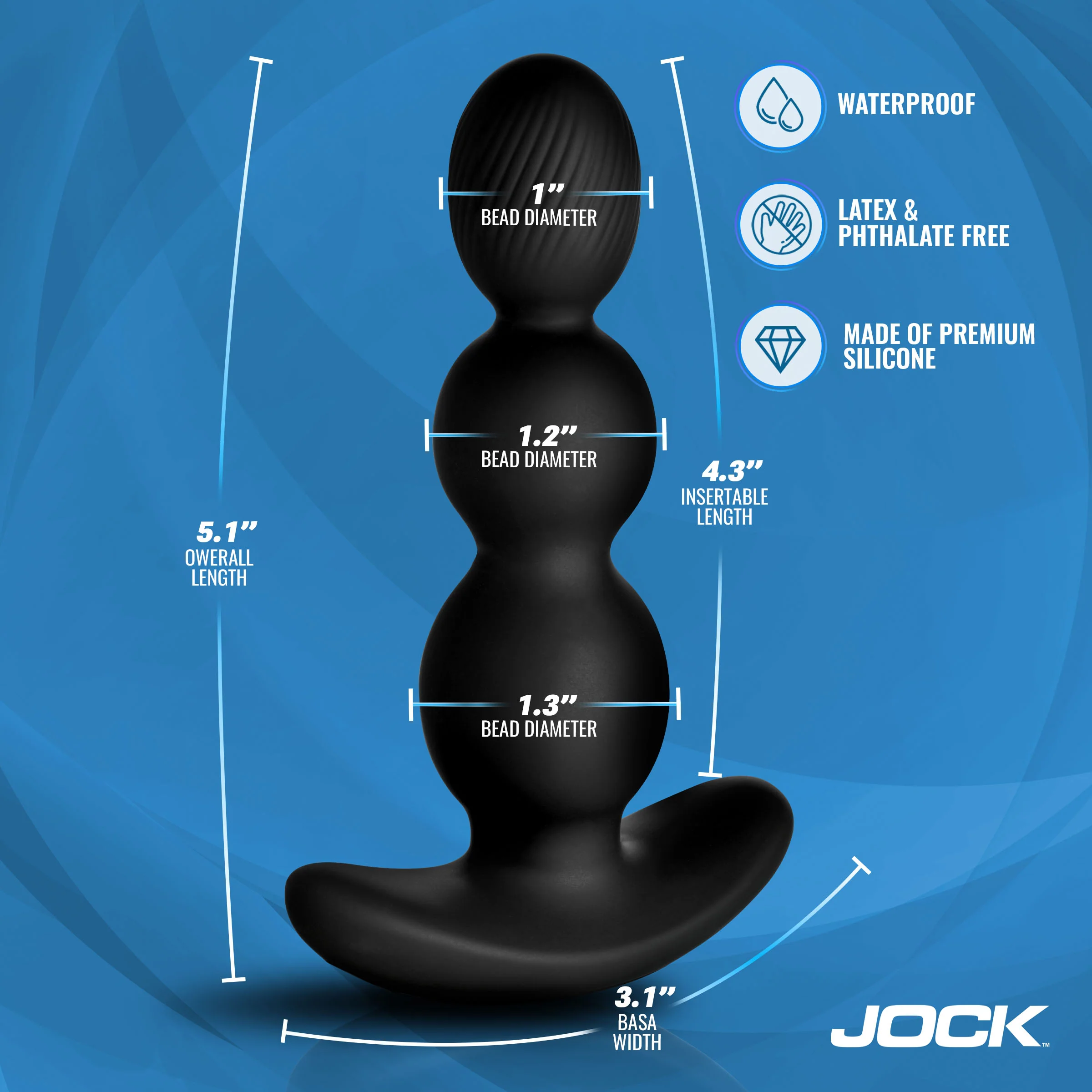JOCK Enhancers Gryo-X Gyrating & Vibrating Silicone Butt Plug - Image 5