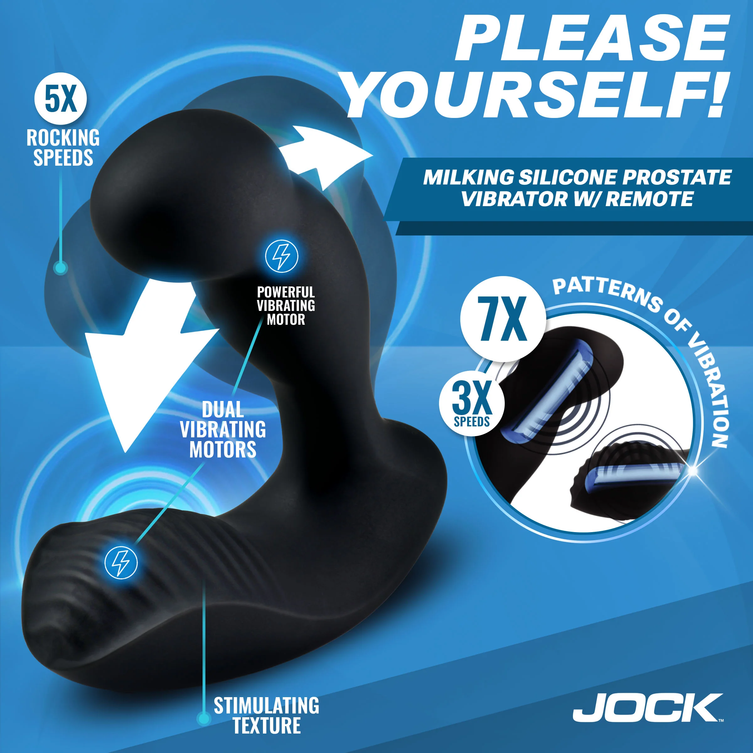JOCK Enhancers P-Force Milking Silicone Prostate Vibrator w/ Remote - Image 3