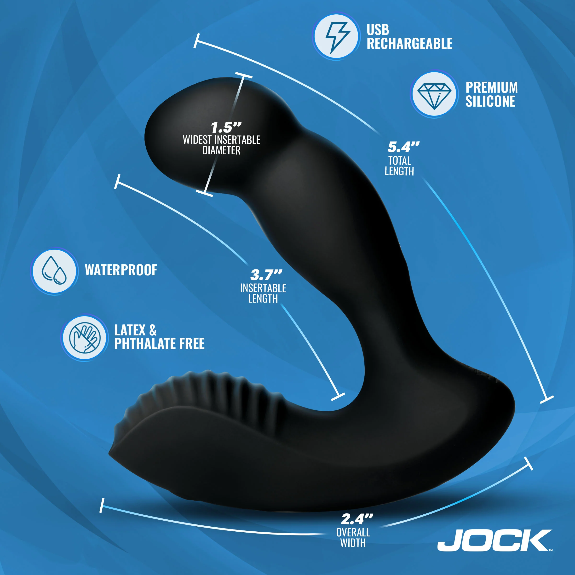 JOCK Enhancers P-Force Milking Silicone Prostate Vibrator w/ Remote - Image 5
